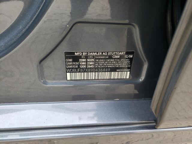 WDBUF87X89B436449 - 2009 MERCEDES-BENZ E 350 4MAT GRAY photo 10