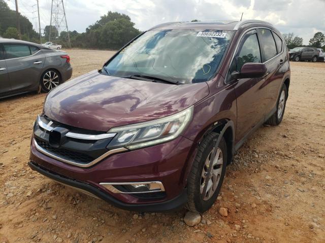 2HKRM3H78FH547446 - 2015 HONDA CR-V EXL BURGUNDY photo 2