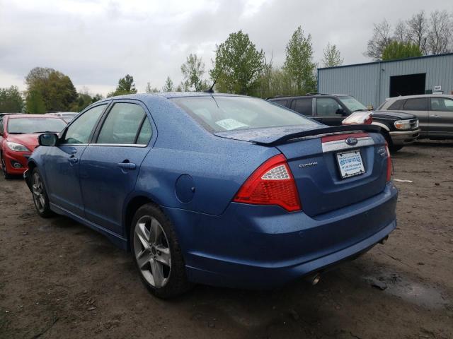 3FAHP0DC8AR305210 - 2010 FORD FUSION SPO BLUE photo 3