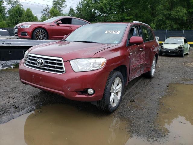 5TDDK3EH5AS007326 - 2010 TOYOTA HIGHLANDER BURGUNDY photo 2