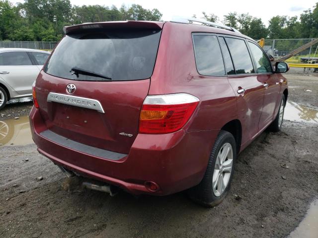 5TDDK3EH5AS007326 - 2010 TOYOTA HIGHLANDER BURGUNDY photo 4