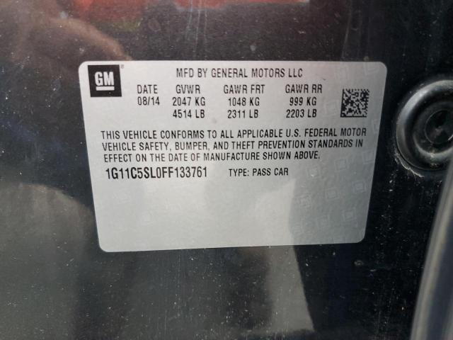 1G11C5SL0FF133761 - 2015 CHEVROLET MALIBU 1LT 黑色 照片 10