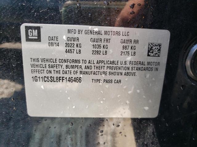 1G11C5SL8FF146466 - 2015 CHEVROLET MALIBU 1LT 黑色 照片 10