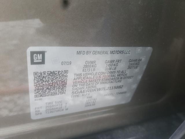 5GAERBKW7LJ115882 - 2020 BUICK ENCLAVE ESSENCE  照片 10