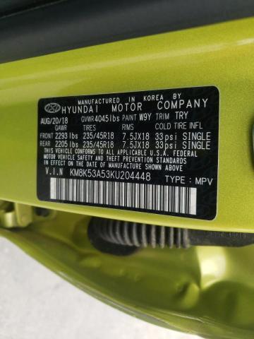 KM8K53A53KU204448 - 2019 HYUNDAI KONA ULTIM GREEN photo 10