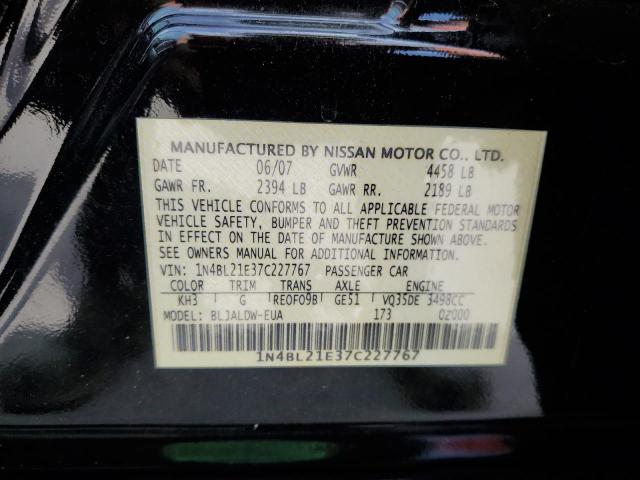 1N4BL21E37C227767 - 2007 NISSAN ALTIMA 3.5 BLACK photo 10