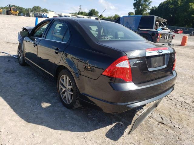 3FAHP0JA9CR298340 - 2012 FORD FUSION SEL BLACK photo 3