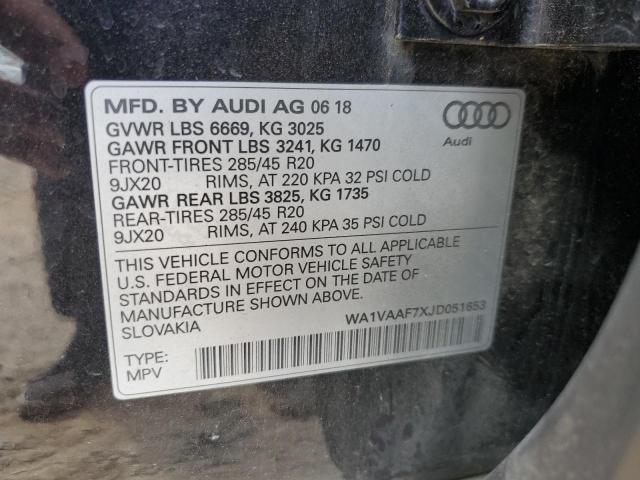 WA1VAAF7XJD051653 - 2018 AUDI Q7 PRESTIG 黑色 照片 10