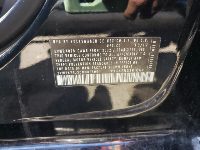 3VW2K7AJ3DM386500 - 2013 VOLKSWAGEN JETTA BASE Սև լուսանկար 10