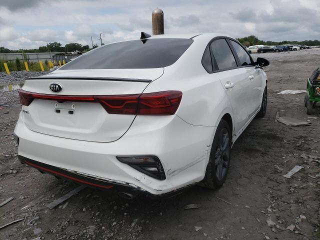 3KPF34AD6ME395129 - 2021 KIA FORTE GT L WHITE photo 4