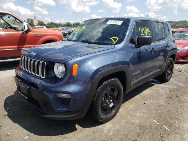 ZACNJAAB6LPL70812 - 2020 JEEP RENEGADE S BLUE photo 2