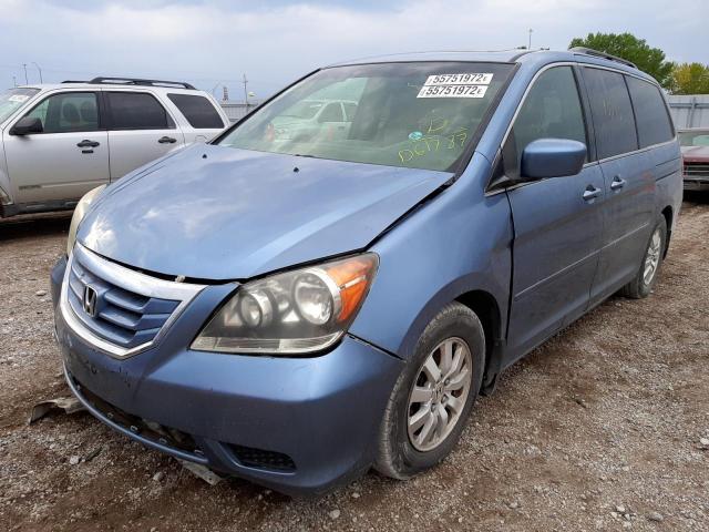 5FNRL38788B061787 - 2008 HONDA ODYSSEY EX BLUE photo 2