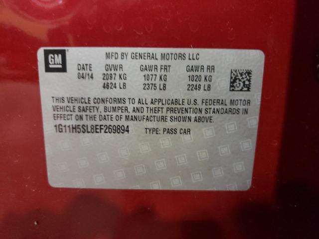 1G11H5SL8EF269894 - 2014 CHEVROLET MALIBU LTZ 栗色 照片 10