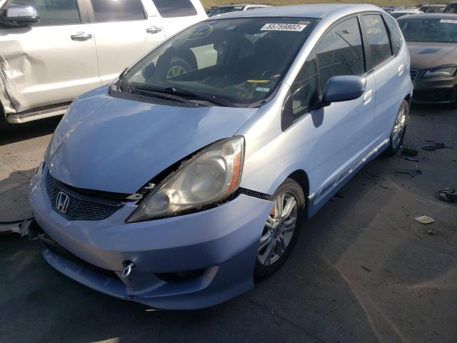 JHMGE884X9S005471 - 2009 HONDA FIT SPORT BLUE photo 2