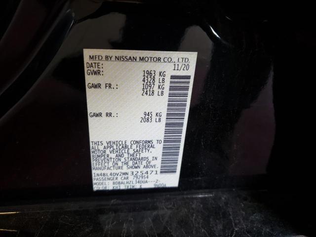 1N4BL4DV2MN325471 - 2021 NISSAN ALTIMA SV BLACK photo 10