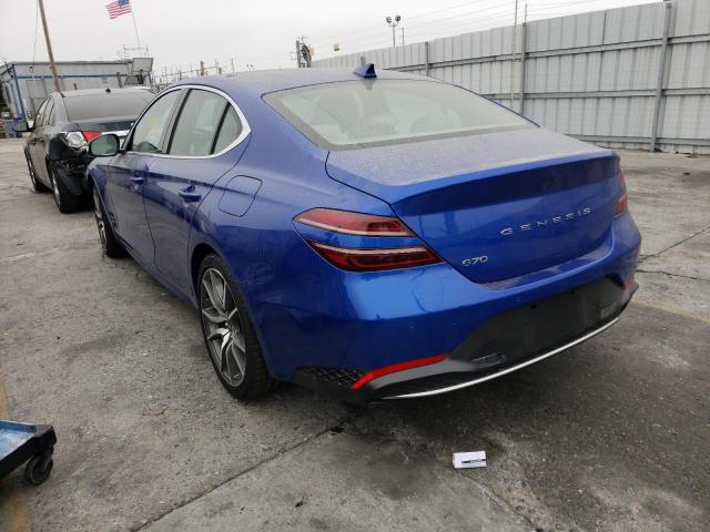 KMTG34TA5NU089812 - 2022 GENESIS G70 BASE BLUE photo 3