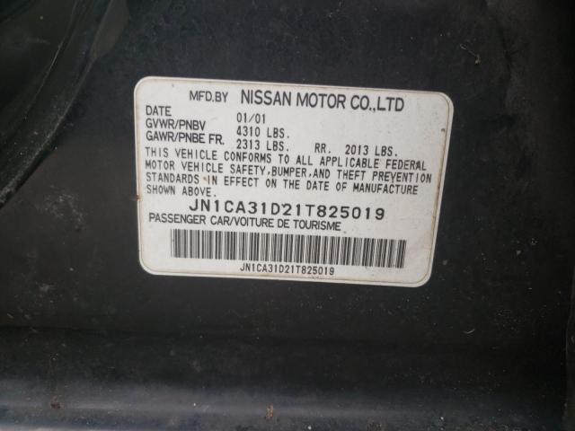 JN1CA31D21T825019 - 2001 NISSAN MAXIMA GXE BLACK photo 10