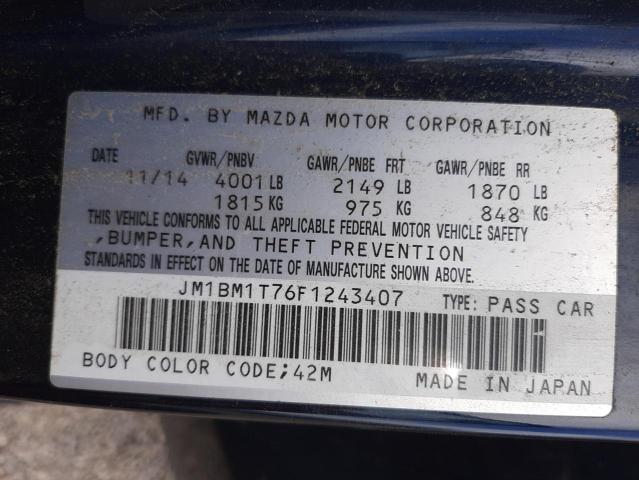 JM1BM1T76F1243407 - 2015 MAZDA 3 SV BLUE photo 10