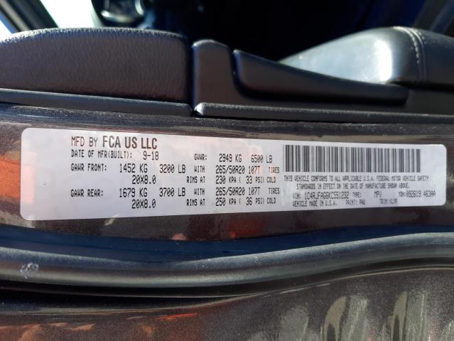 1C4RJFAG6KC551232 - 2019 JEEP GRAND CHER Gris foto 10