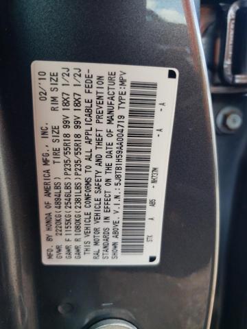 5J8TB1H59AA004719 - 2010 ACURA RDX TECHNO GRAY photo 10