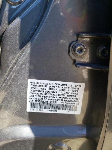 19VDE1F33EE013133 - 2014 ACURA ILX 20 GRAY photo 10