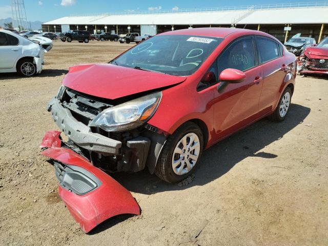 KNADM4A39E6413073 - 2014 KIA RIO LX RED photo 2