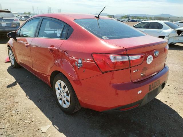 KNADM4A39E6413073 - 2014 KIA RIO LX RED photo 3