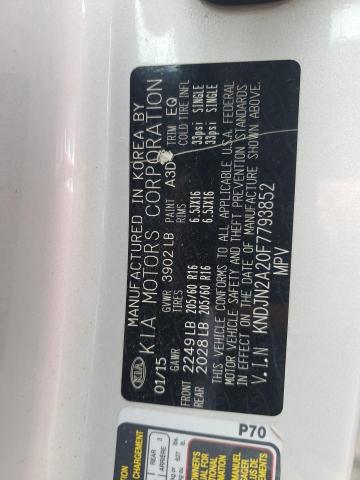 KNDJN2A20F7793852 - 2015 KIA SOUL SILVER photo 10