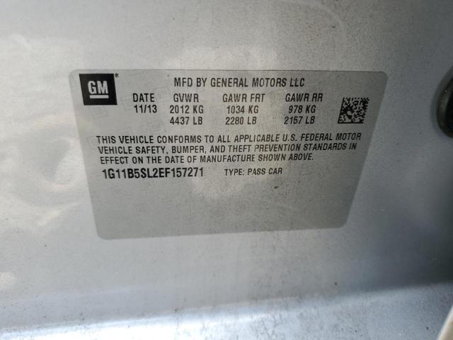 1G11B5SL2EF157271 - 2014 CHEVROLET MALIBU LS SILVER photo 10