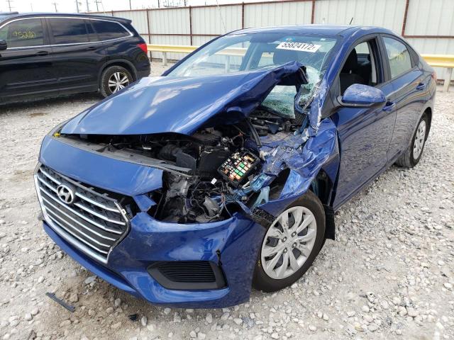 3KPC24A67LE126577 - 2020 HYUNDAI ACCENT SE BLUE photo 2