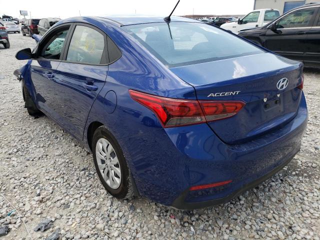 3KPC24A67LE126577 - 2020 HYUNDAI ACCENT SE BLUE photo 3