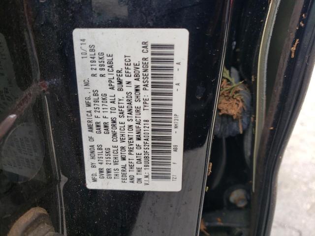 19UUB3F52FA001218 - 2015 ACURA TLX TECH BLACK photo 10