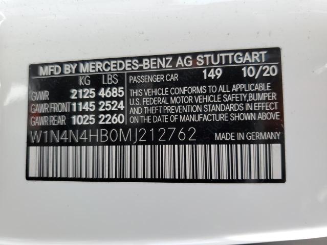 W1N4N4HB0MJ212762 - 2021 MERCEDES-BENZ GLA 250 4M WHITE photo 10