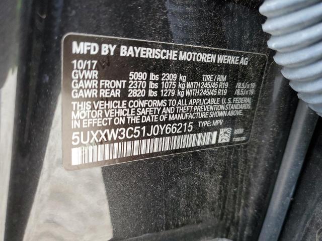 5UXXW3C51J0Y66215 - 2018 BMW X4 XDRIVE2 BLACK photo 10