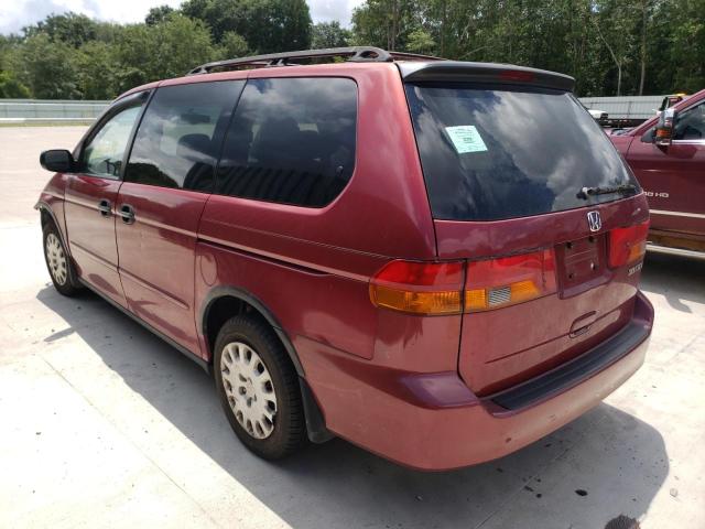 5FNRL18592B028565 - 2002 HONDA ODYSSEY LX RED photo 3