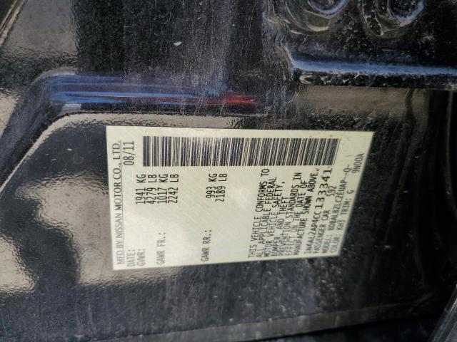 1N4AL2AP4CC133341 - 2012 NISSAN ALTIMA BAS BLACK photo 10