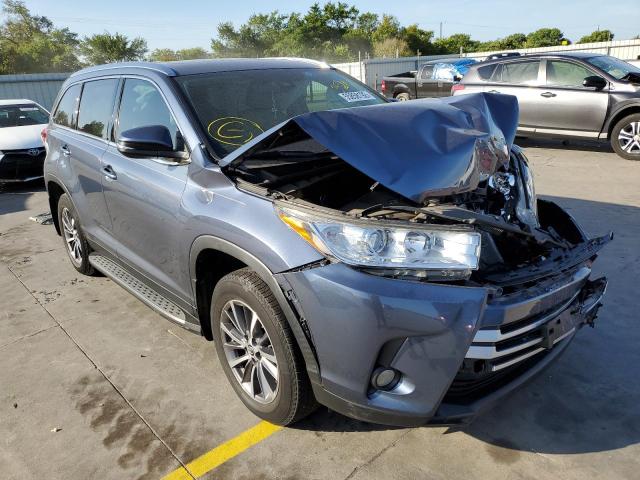 5TDKZRFH3KS352473 - 2019 TOYOTA HIGHLANDER BLUE photo 1