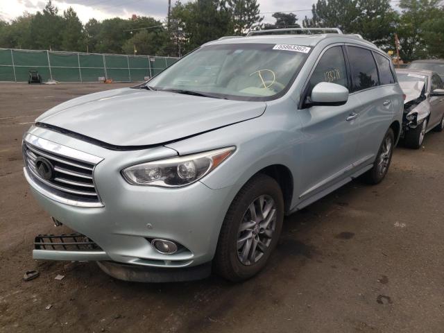 5N1AL0MNXDC339835 - 2013 INFINITI JX35 BLUE photo 2