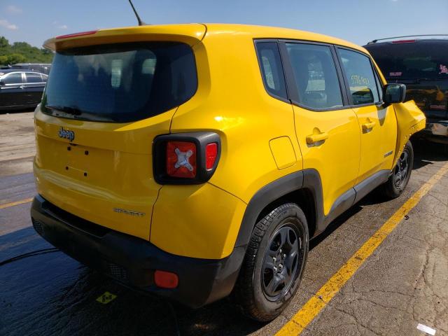 ZACCJAAT9GPC70020 - 2016 JEEP RENEGADE S YELLOW photo 4