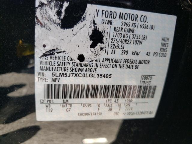 5LM5J7XC0LGL35405 - 2020 LINCOLN AVIATOR RE 黑色 照片 10