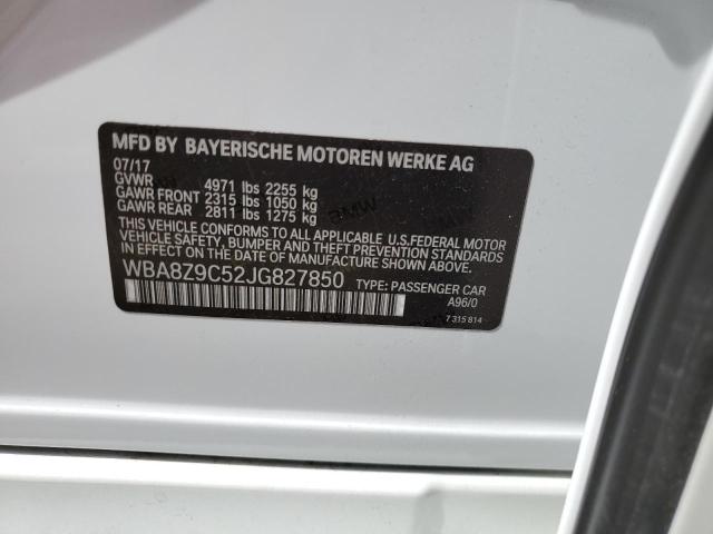 WBA8Z9C52JG827850 - 2018 BMW 330 XIGT WHITE photo 10