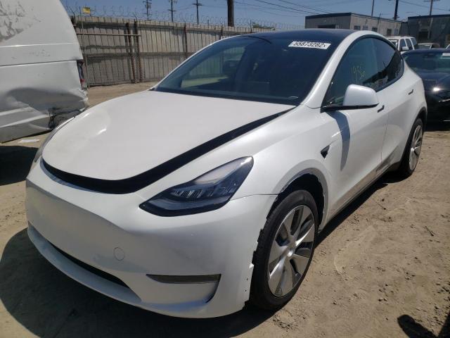 7SAYGDEE5NF353517 - 2022 TESLA MODEL Y WHITE photo 2