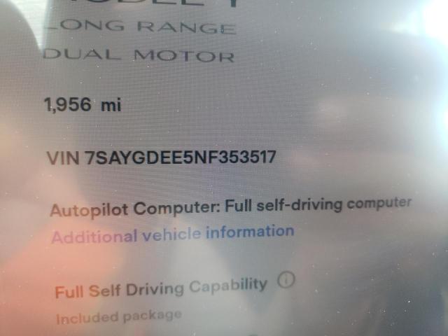 7SAYGDEE5NF353517 - 2022 TESLA MODEL Y Blanc photo 8