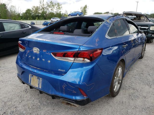 5NPE34AFXJH631303 - 2018 HYUNDAI SONATA SPO BLUE photo 4