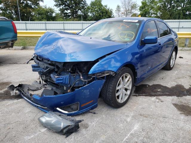 3FAHP0JA1CR393264 - 2012 FORD FUSION SEL BLUE photo 2