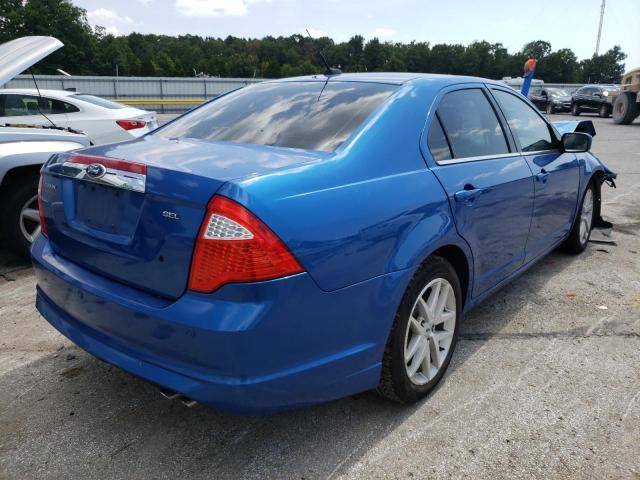 3FAHP0JA1CR393264 - 2012 FORD FUSION SEL BLUE photo 4