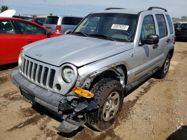 1J4GL48K75W520908 - 2005 JEEP LIBERTY SP SILVER photo 2