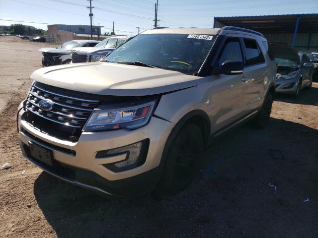 1FM5K8D80HGC26732 - 2017 FORD EXPLORER X GOLD photo 2