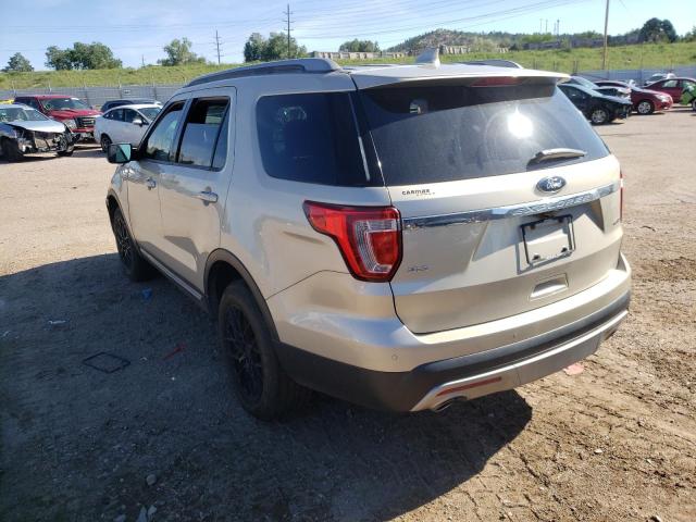 1FM5K8D80HGC26732 - 2017 FORD EXPLORER X GOLD photo 3