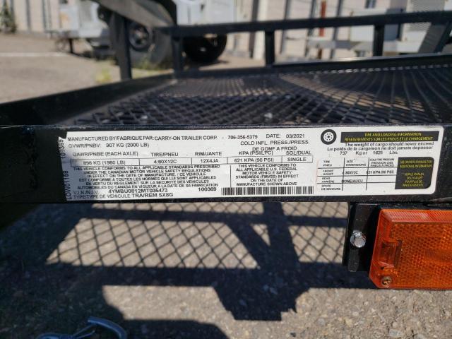 4YMBU0812MT035473 - 2021 CARR TRAILER BLACK photo 10